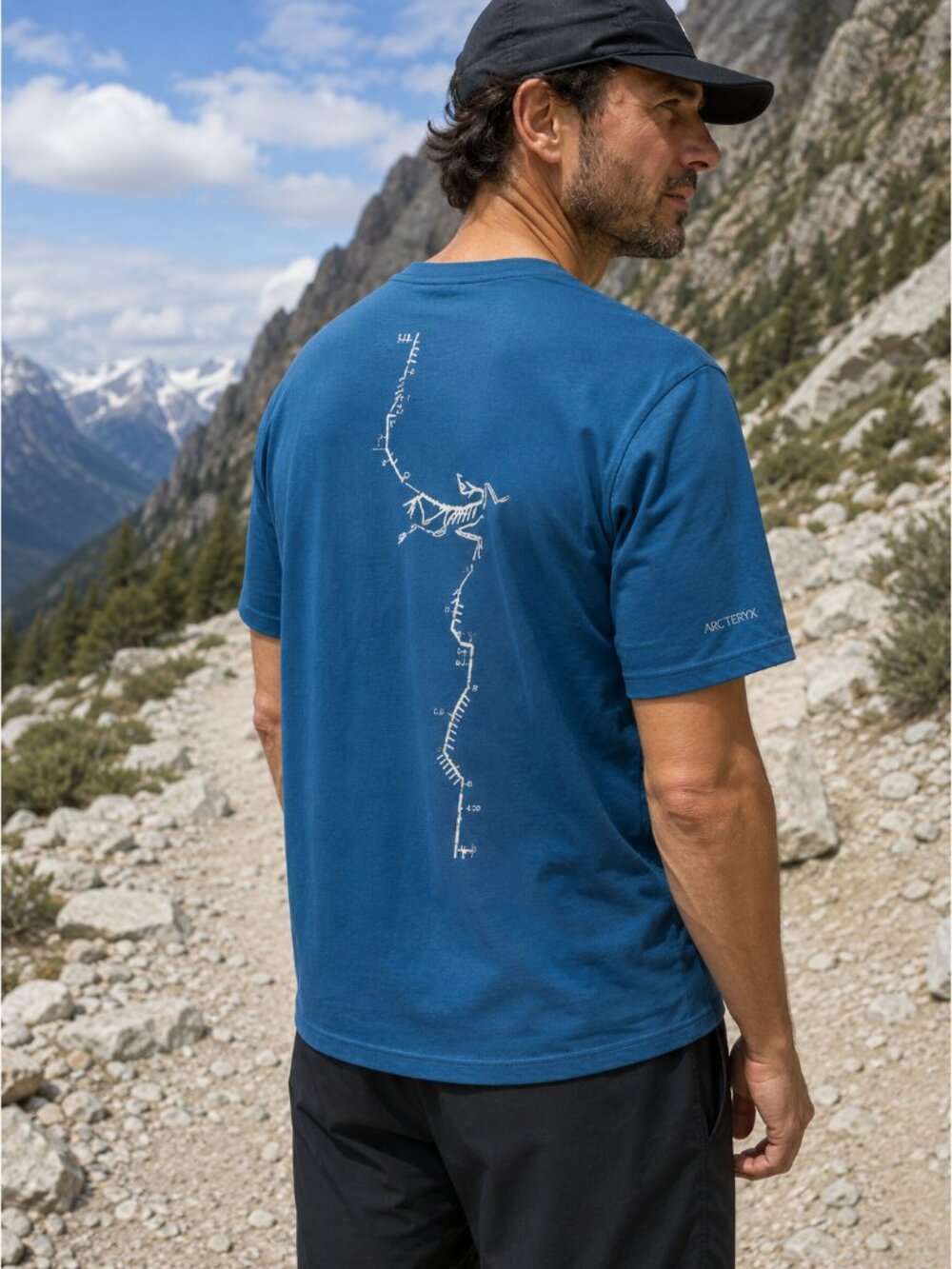 Arc'teryx Dinosaur Graphic Tee Outdoor Hiking Vintage Style T-Shirt Medium Teal